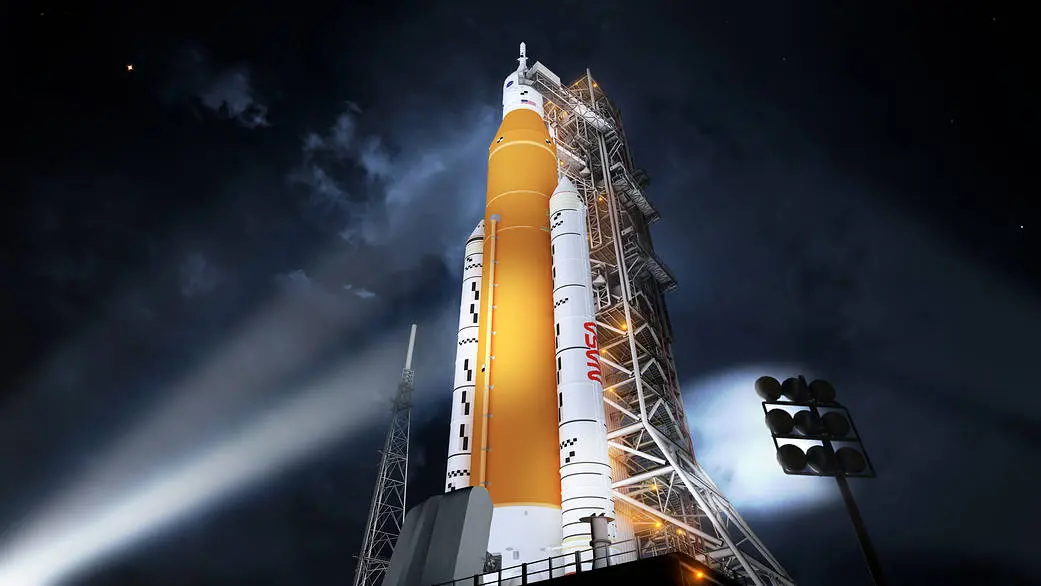 Artemis I SLS Rollout #1